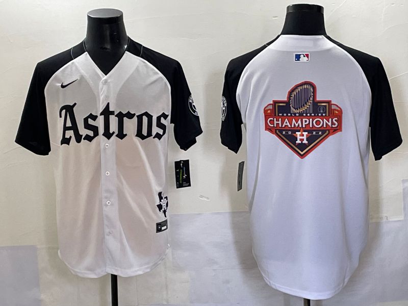 Men 2025 Houston Astros Blank White Black Five generations Joint Name Nike MLB Jersey style 25->houston astros->MLB Jersey